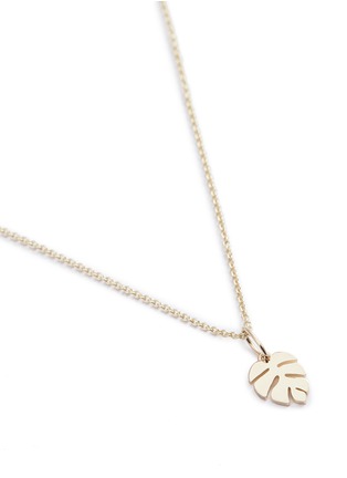 Detail View - Click To Enlarge - SYDNEY EVAN - 'Monstera Leaf' 14k yellow gold pendant necklace