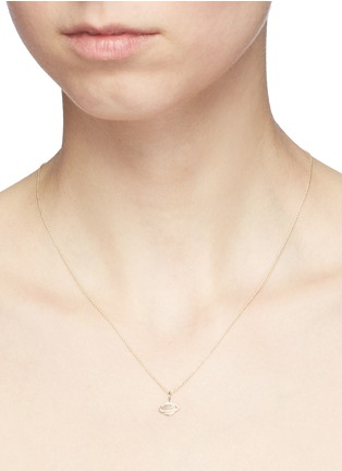 Figure View - Click To Enlarge - SYDNEY EVAN - 'Saturn' 14k yellow gold pendant necklace
