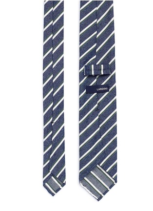 Detail View - Click To Enlarge - LARDINI - Stripe silk-cotton jacquard tie