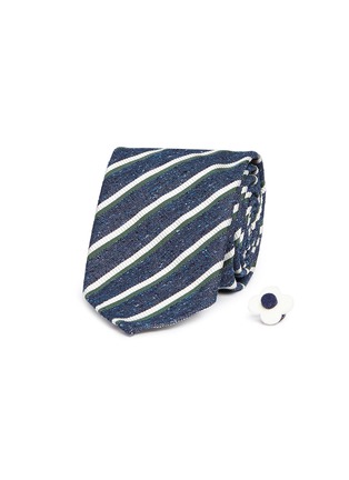 Main View - Click To Enlarge - LARDINI - Stripe silk-cotton jacquard tie