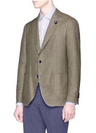 Front View - Click To Enlarge - LARDINI - 'Easy' check plaid houndstooth soft blazer