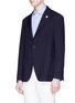 Front View - Click To Enlarge - LARDINI - 'Easy Wear' packable wool-cotton soft blazer