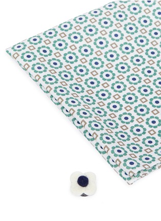 Detail View - Click To Enlarge - LARDINI - Floral print linen-silk pocket square
