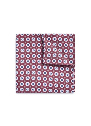 Main View - Click To Enlarge - LARDINI - Floral print linen-silk pocket square
