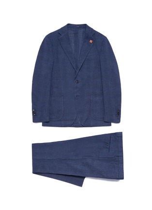 Main View - Click To Enlarge - LARDINI - 'Supersoft' check jacquard suit