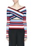 Main View - Click To Enlarge - MRZ - Cutout cross front stripe sweater