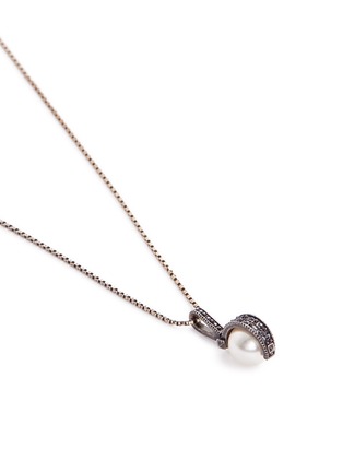 Detail View - Click To Enlarge - VALENTINO GARAVANI - Crystal pavé faux pearl pendant necklace