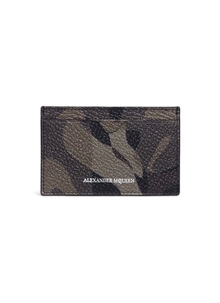 Main View - Click To Enlarge - ALEXANDER MCQUEEN - Camouflage print leather card holder