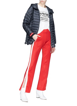 Figure View - Click To Enlarge - MONCLER - 'Benitoite' zip hem belted down puffer jacket