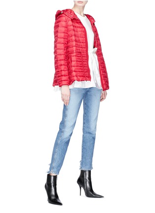 Figure View - Click To Enlarge - MONCLER - Ribbon bow peplum knit top