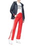 Figure View - Click To Enlarge - MONCLER - Stripe outseam track pants