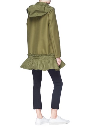 Back View - Click To Enlarge - MONCLER - Drawstring peplum hooded coat