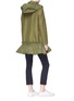 Back View - Click To Enlarge - MONCLER - Drawstring peplum hooded coat