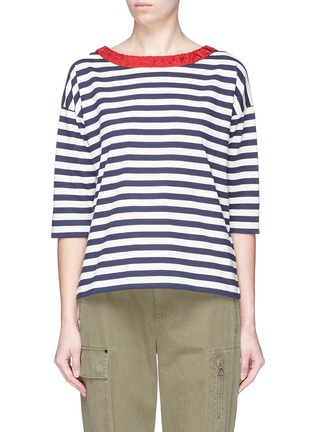 Main View - Click To Enlarge - MONCLER - Keyhole back stripe T-shirt
