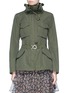 Main View - Click To Enlarge - MONCLER - 'Sodalite' drawstring collar belted twill jacket