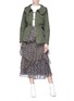 Figure View - Click To Enlarge - MONCLER - 'Sodalite' drawstring collar belted twill jacket