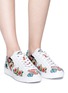Figure View - Click To Enlarge - ASH - 'Panthera' mixed print leather sneakers