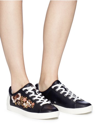 Figure View - Click To Enlarge - ASH - 'Naoki' floral embellished leather sneakers