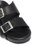 Detail View - Click To Enlarge - ALEXANDER MCQUEEN - Hammered stud buckled leather slide sandals