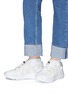 Figure View - Click To Enlarge - ALEXANDER MCQUEEN - Leather caged knit sock sneakers