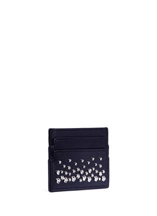 Figure View - Click To Enlarge - ALEXANDER MCQUEEN - Skull stud leather card holder