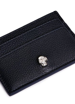 Detail View - Click To Enlarge - ALEXANDER MCQUEEN - Skull leather card holder