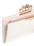 Detail View - Click To Enlarge - ALEXANDER MCQUEEN - Swarovski crystal croc embossed leather knuckle flat pouch