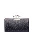 Main View - Click To Enlarge - ALEXANDER MCQUEEN - Swarovski crystal stud leather knuckle flat pouch
