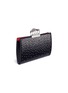 Figure View - Click To Enlarge - ALEXANDER MCQUEEN - Swarovski crystal stud leather knuckle flat pouch