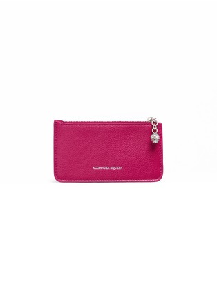 Main View - Click To Enlarge - ALEXANDER MCQUEEN - Skull zip leather card holder
