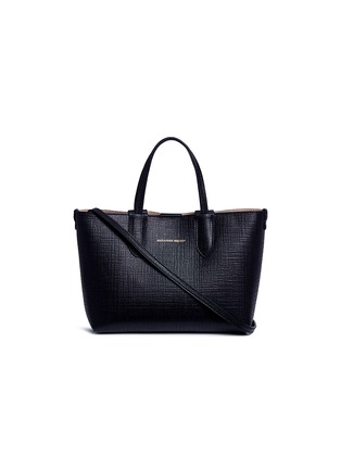 Main View - Click To Enlarge - ALEXANDER MCQUEEN - Mini embossed leather crossbody shopper tote