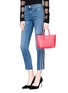 Front View - Click To Enlarge - ALEXANDER MCQUEEN - Mini leather crossbody shopper tote