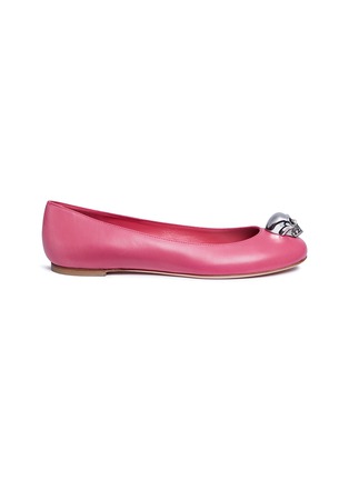 Main View - Click To Enlarge - ALEXANDER MCQUEEN - Skull charm leather ballet flats