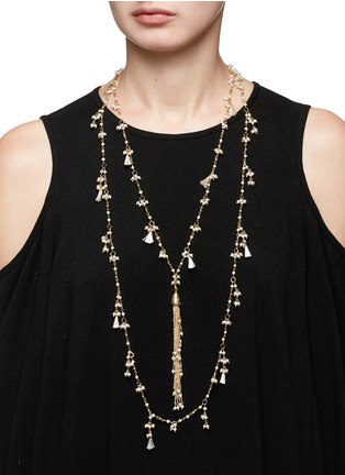 Figure View - Click To Enlarge - ROSANTICA - 'Allegria' faux pearl tassel tiered necklace