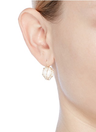Figure View - Click To Enlarge - ROSANTICA - 'Dessica' caged faux pearl drop earrings