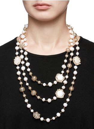 Figure View - Click To Enlarge - ROSANTICA - 'Corte' faux pearl beaded necklace