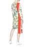 Figure View - Click To Enlarge - STELLA MCCARTNEY - Sash drape Birds of Paradise print crepe dress