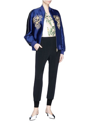 Figure View - Click To Enlarge - STELLA MCCARTNEY - 'Lorinda' graphic embroidered satin bomber jacket