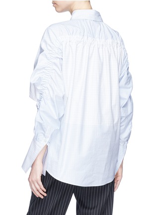 Back View - Click To Enlarge - STELLA MCCARTNEY - 'Thandie' ruched panel windowpane check shirt