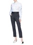 Figure View - Click To Enlarge - STELLA MCCARTNEY - 'Thandie' ruched panel windowpane check shirt
