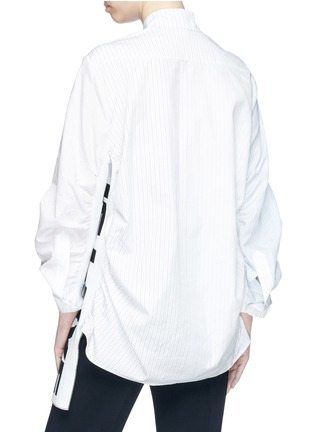 Back View - Click To Enlarge - STELLA MCCARTNEY - 'Zoe' slogan sash mix stripe shirt