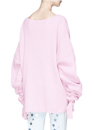 Back View - Click To Enlarge - STELLA MCCARTNEY - Drawstring ruched cashmere-wool sweater