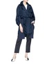 Figure View - Click To Enlarge - STELLA MCCARTNEY - Belted sash panel double breasted trench coat