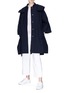 Figure View - Click To Enlarge - STELLA MCCARTNEY - Hooded wool twill cape jacket