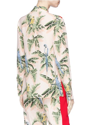 Back View - Click To Enlarge - STELLA MCCARTNEY - Sash drape Birds of Paradise print crepe shirt