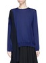 Main View - Click To Enlarge - STELLA MCCARTNEY - Colourblock crepe sash drape virgin wool sweater