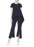 Figure View - Click To Enlarge - STELLA MCCARTNEY - Split staggered cuff cropped flared pants