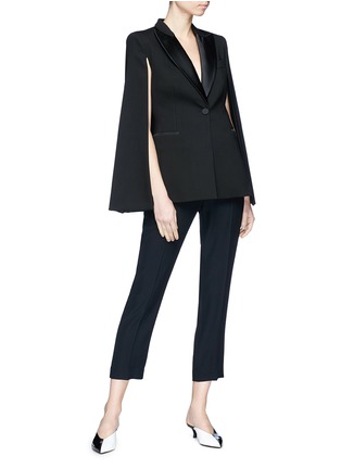 Figure View - Click To Enlarge - STELLA MCCARTNEY - Wool cape back tuxedo blazer