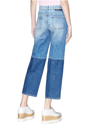 Back View - Click To Enlarge - STELLA MCCARTNEY - Two-tone cropped straight leg jeans