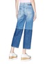 Back View - Click To Enlarge - STELLA MCCARTNEY - Two-tone cropped straight leg jeans